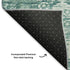 8' Teal And Ivory Oriental Washable Round Rug With UV Protection