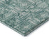 8' Teal And Ivory Oriental Washable Round Rug With UV Protection