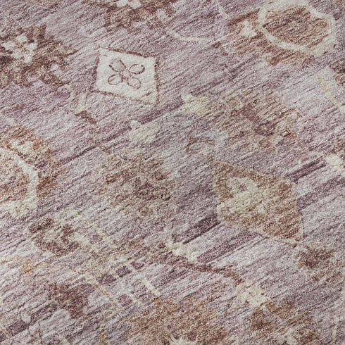 5' X 8' Blush And Ivory Oriental Washable Area Rug With UV Protection