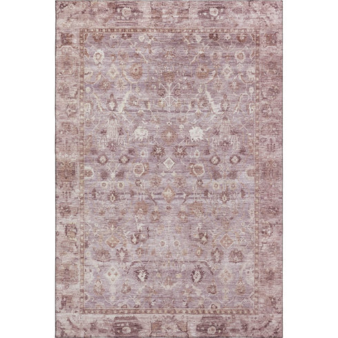 8' X 10' Blush And Ivory Oriental Washable Area Rug With UV Protection