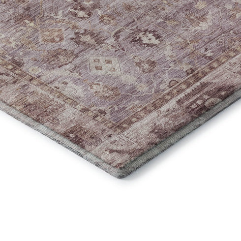 8' X 10' Blush And Ivory Oriental Washable Area Rug With UV Protection