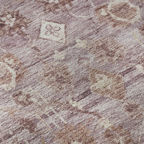 8' X 10' Blush And Ivory Oriental Washable Area Rug With UV Protection