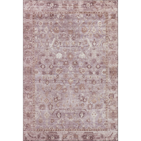 8' X 10' Blush And Ivory Oriental Washable Area Rug With UV Protection