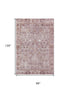 8' X 10' Blush And Ivory Oriental Washable Area Rug With UV Protection