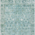 5' X 8' Blue And Ivory Oriental Washable Area Rug With UV Protection