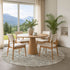 8' Pewter And Ivory Oriental Washable Round Rug With UV Protection