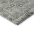 8' Pewter And Ivory Oriental Washable Round Rug With UV Protection