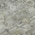 8' Pewter And Ivory Oriental Washable Round Rug With UV Protection