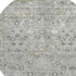 8' Pewter And Ivory Oriental Washable Round Rug With UV Protection