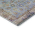 8' Pale Aqua And Lavender Oriental Washable Round Rug With UV Protection
