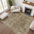 9' X 12' Brown And Beige Oriental Washable Area Rug With UV Protection