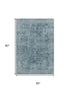 5' X 8' Blue And Gray Oriental Washable Area Rug With UV Protection