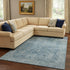 8' X 10' Blue And Gray Oriental Washable Area Rug With UV Protection
