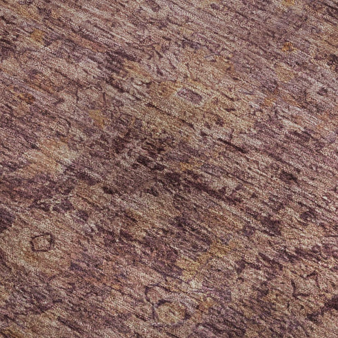 5' X 8' Merlot And Pink Oriental Washable Area Rug With UV Protection
