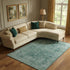 9' X 12' Teal And Beige Oriental Washable Area Rug With UV Protection