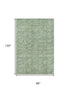 8' X 10' Artichoke Green And Teal Oriental Washable Area Rug With UV Protection