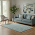 5' X 8' Blue And Ivory Oriental Washable Area Rug With UV Protection