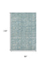8' X 10' Blue And Ivory Oriental Washable Area Rug With UV Protection