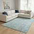 8' X 10' Blue And Ivory Oriental Washable Area Rug With UV Protection