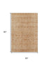 5' X 8' Coral And Peach Oriental Washable Area Rug With UV Protection