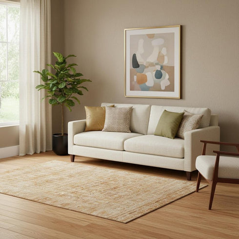 5' X 8' Coral And Peach Oriental Washable Area Rug With UV Protection