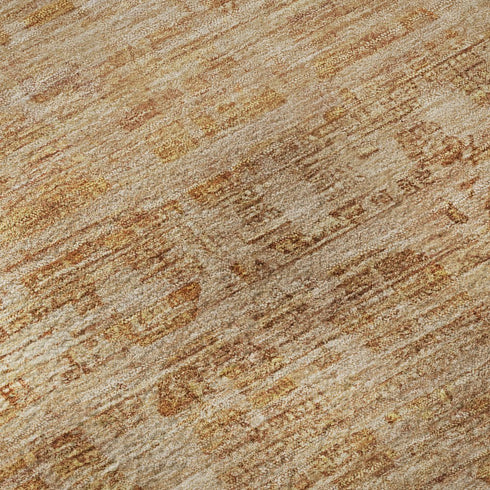 5' X 8' Coral And Peach Oriental Washable Area Rug With UV Protection