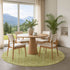 8' Sage And Mint Green Oriental Washable Round Rug With UV Protection