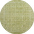 8' Sage And Mint Green Oriental Washable Round Rug With UV Protection