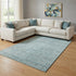 8' X 10' Sky Blue And Denim Blue Oriental Washable Area Rug With UV Protection