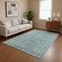 8' X 10' Sky Blue And Denim Blue Oriental Washable Area Rug With UV Protection