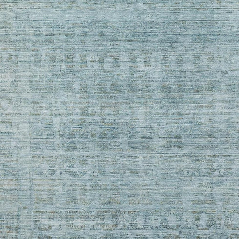 8' X 10' Sky Blue And Denim Blue Oriental Washable Area Rug With UV Protection