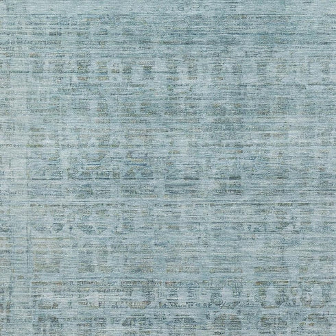 9' X 12' Sky Blue And Denim Blue Oriental Washable Area Rug With UV Protection