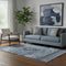 5' X 8' Blue Gray And Charcoal Oriental Washable Area Rug With UV Protection