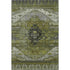 8' X 10' Olive Green Gray And Ivory Oriental Washable Area Rug With UV Protection