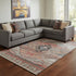 8' X 10' Rust Gray And Beige Oriental Washable Area Rug With UV Protection