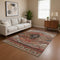 8' X 10' Rust Gray And Beige Oriental Washable Area Rug With UV Protection