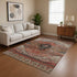 8' X 10' Rust Gray And Beige Oriental Washable Area Rug With UV Protection