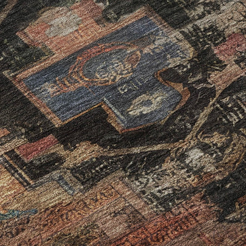 8' X 10' Rust Gray And Beige Oriental Washable Area Rug With UV Protection