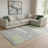 8' X 10' Artichoke Green Gray And Silver Abstract Washable Area Rug With UV Protection