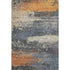 5' X 8' Blue Orange And Ivory Abstract Washable Area Rug With UV Protection