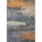 8' X 10' Blue Orange And Ivory Abstract Washable Area Rug With UV Protection