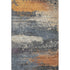 8' X 10' Blue Orange And Ivory Abstract Washable Area Rug With UV Protection