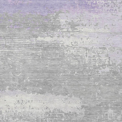 5' X 8' Lavender And Ivory Abstract Washable Area Rug With UV Protection
