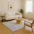8' X 10' Lavender And Ivory Abstract Washable Area Rug With UV Protection