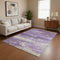 8' X 10' Purple And Ivory Abstract Washable Area Rug With UV Protection