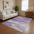 8' X 10' Purple And Ivory Abstract Washable Area Rug With UV Protection