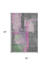 5' X 8' Blush And Gray Abstract Washable Area Rug With UV Protection