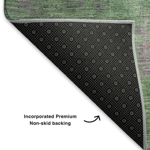 5' X 8' Blush And Gray Abstract Washable Area Rug With UV Protection