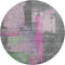 8' Blush And Gray Abstract Washable Round Rug With UV Protection