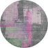 8' Blush And Gray Abstract Washable Round Rug With UV Protection